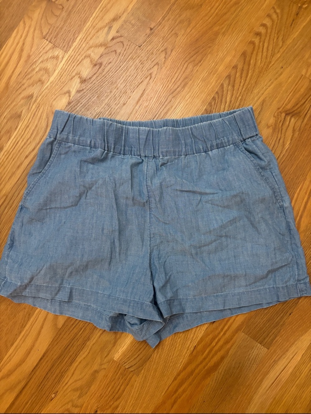 J. Crew Light Blue High-Waist Elastic Shorts